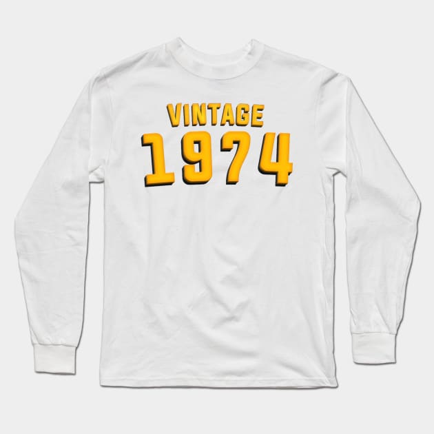 Vintage 1974 Long Sleeve T-Shirt by Bernesemountaindogstuff